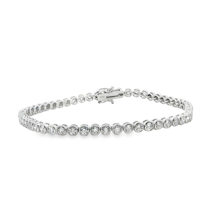 14K White Gold Lab Grown Diamond Tennis Bracelet