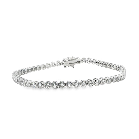 14K White Gold Lab Grown Diamond Tennis Bracelet