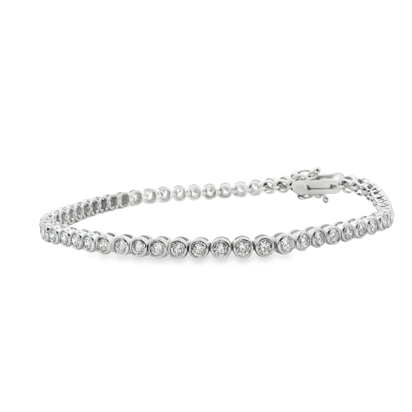 14K White Gold Lab Grown Diamond Tennis Bracelet