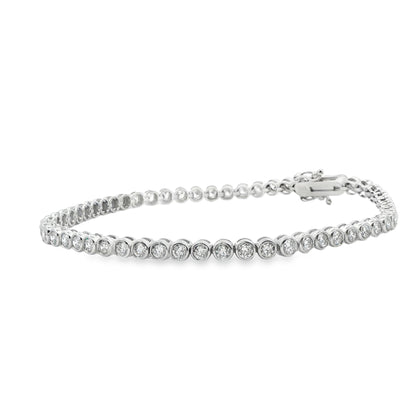 14K White Gold Lab Grown Diamond Tennis Bracelet