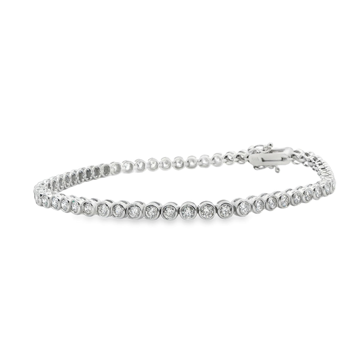 2.99 CTW Bezel Lab-Grown Diamond Tennis Bracelet