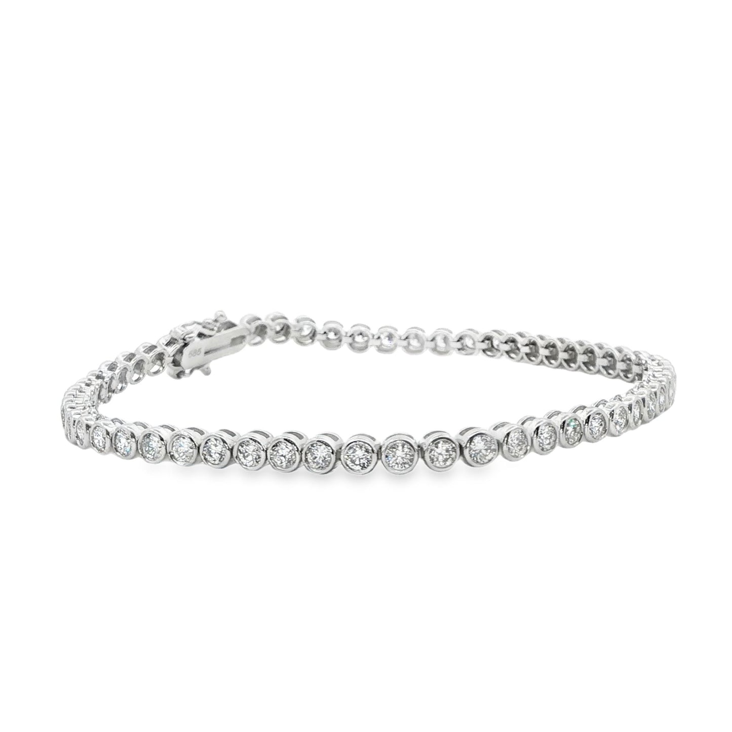14K White Gold Lab Grown Diamond Tennis Bracelet