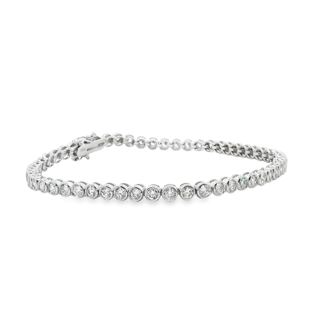 2.99 CTW Bezel Lab-Grown Diamond Tennis Bracelet
