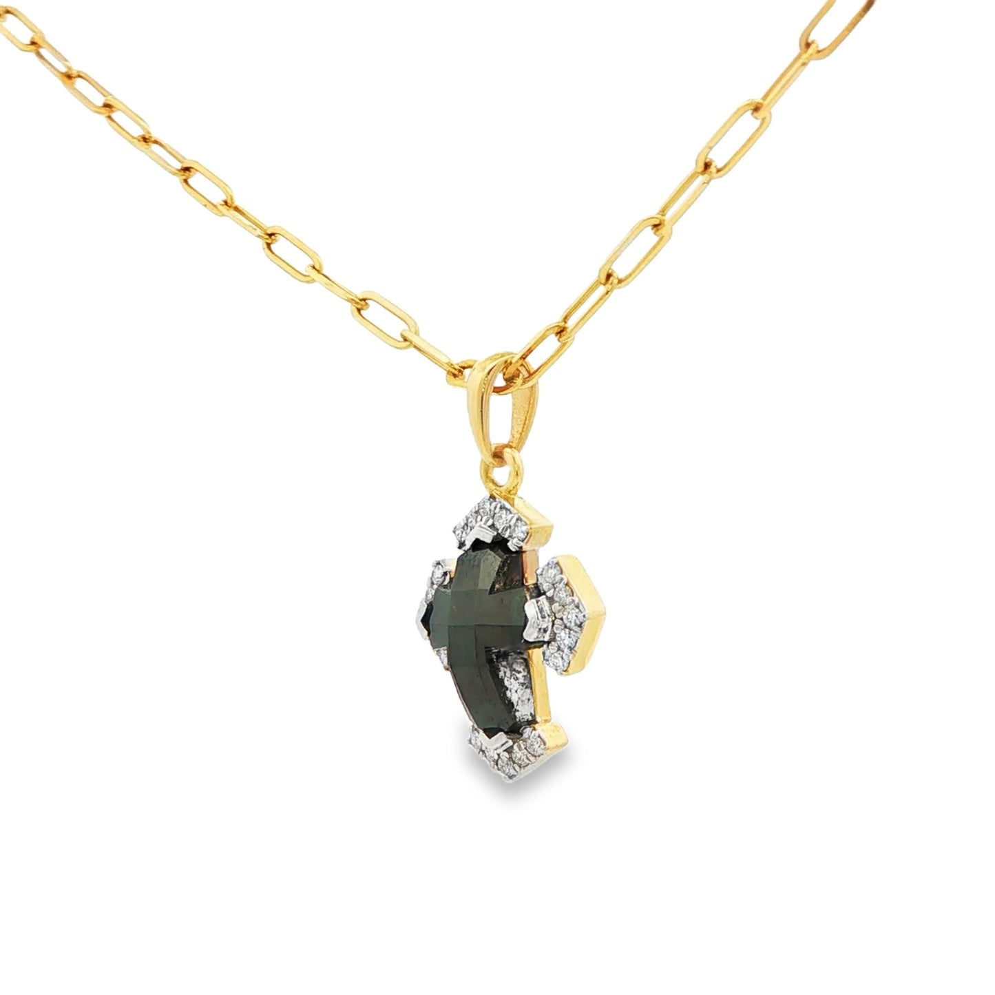 2-3/5 CT TW. Natural Salt-and-Pepper Diamond Cross Pendant