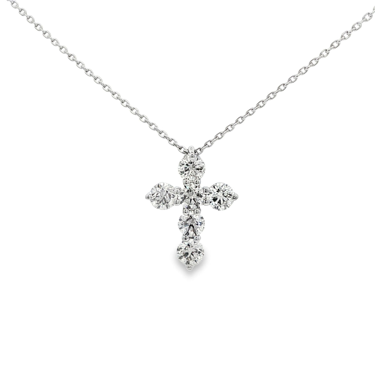 1.0 CTW Diamond Cross Necklace