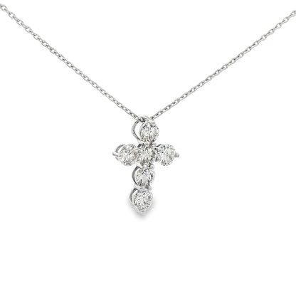 1.0 CTW Diamond Cross Necklace