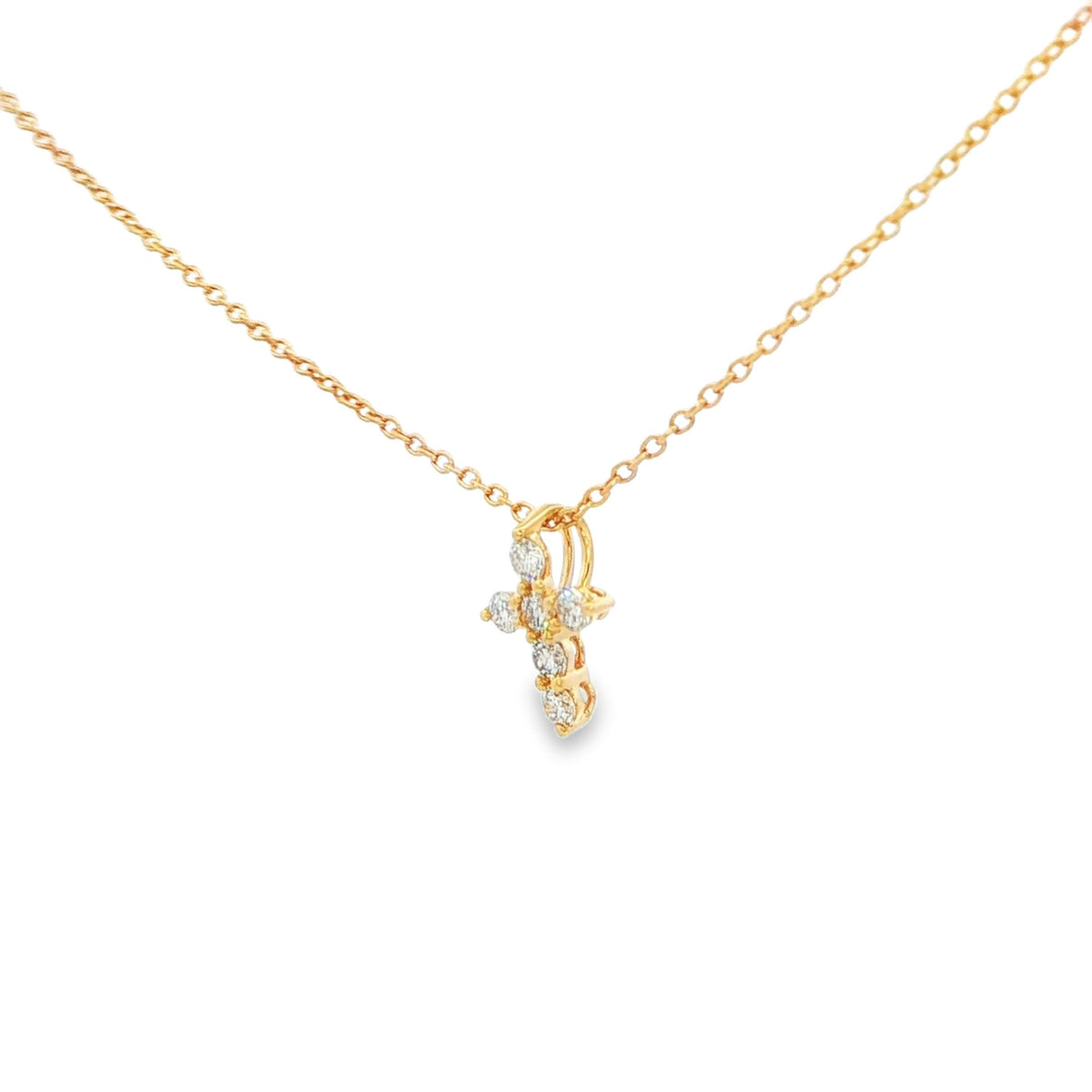 0.15 CTW Diamond Cross Pendant Necklace