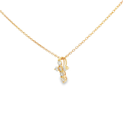 0.15 CTW Diamond Cross Pendant Necklace