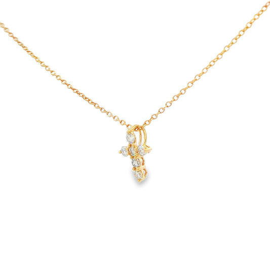 0.15 CTW Diamond Cross Pendant Necklace