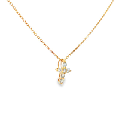 0.15 CTW Diamond Cross Pendant Necklace