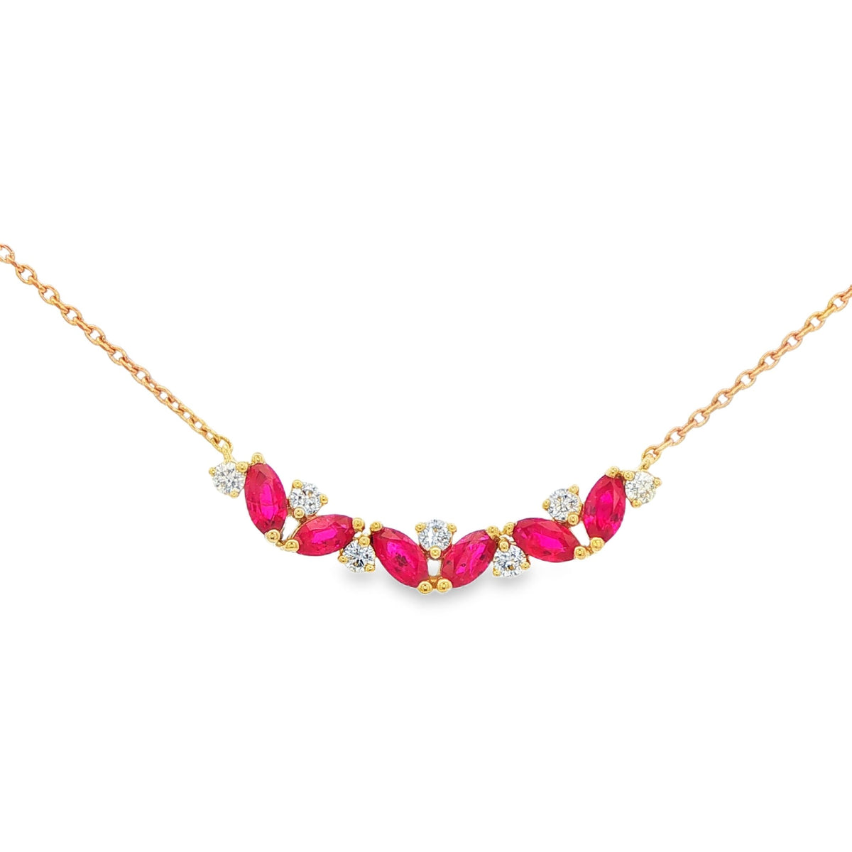 Ruby and Diamond Marquise Necklace