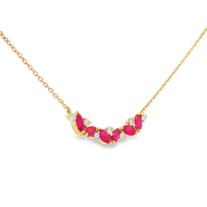 Ruby and Diamond Marquise Necklace