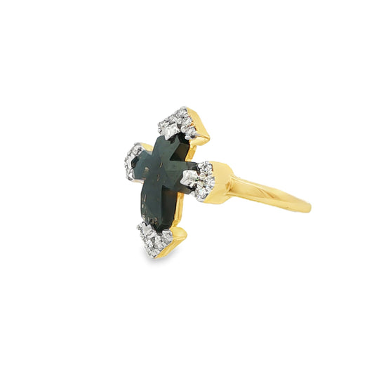 2 CT TW. Diamond Cross Fashion Ring