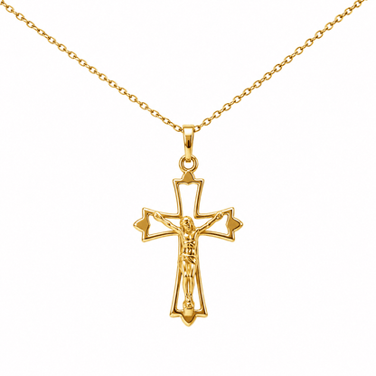 Adjustable Cable Link Chain with Crucifix