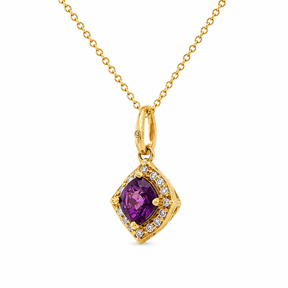 Amethyst and Diamond Pendant Necklace