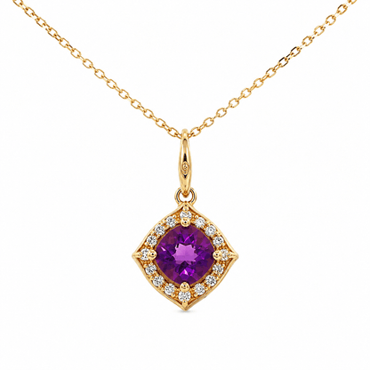 Amethyst and Diamond Pendant Necklace