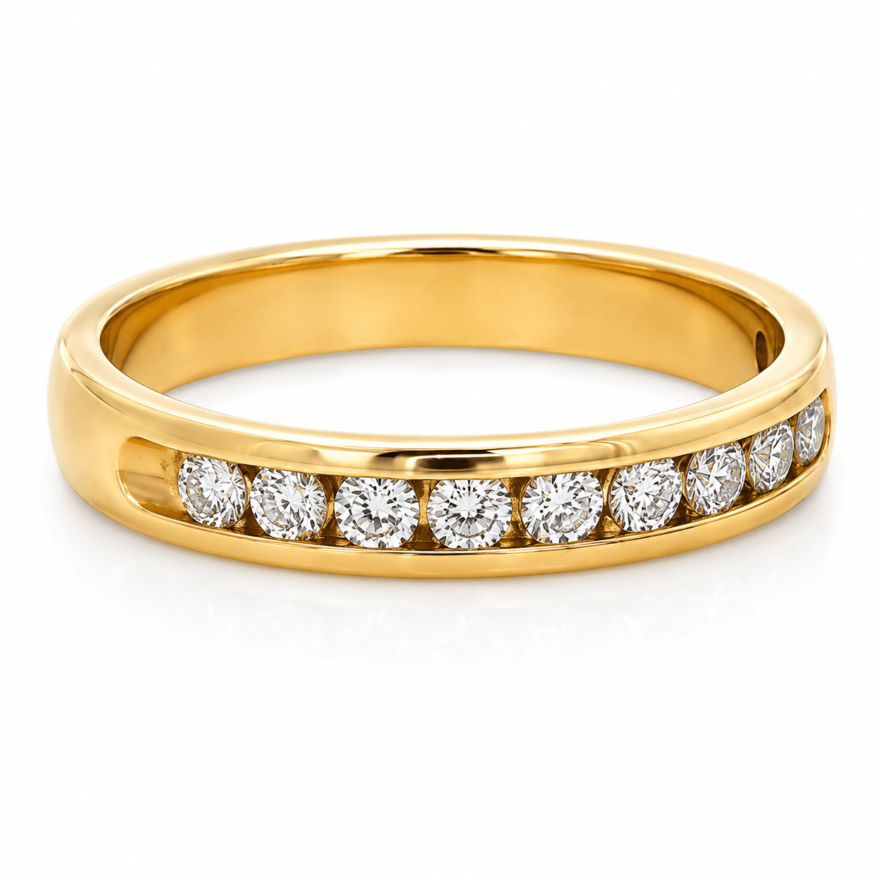 Channel-Set Diamond Wedding Band