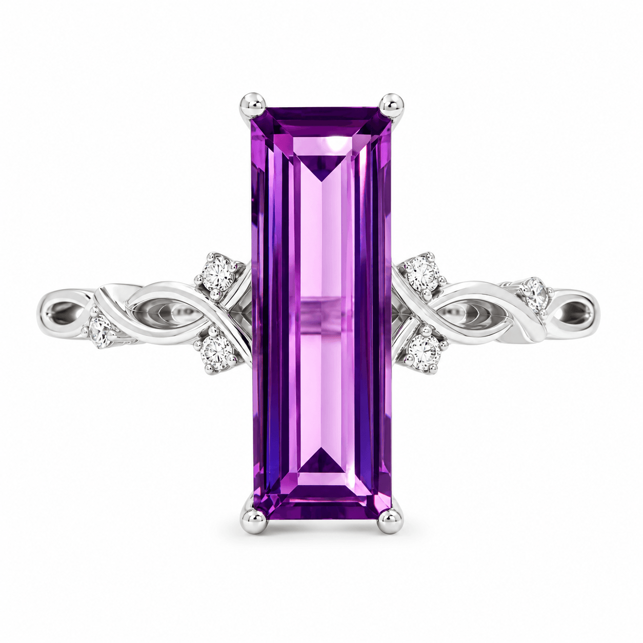 Amethyst and Diamond Fashion Ring