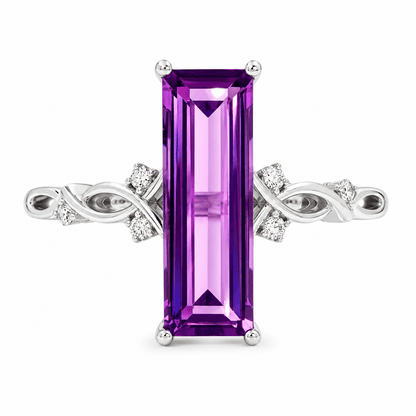 Amethyst and Diamond Fashion Ring