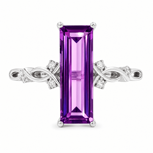 Amethyst and Diamond Fashion Ring