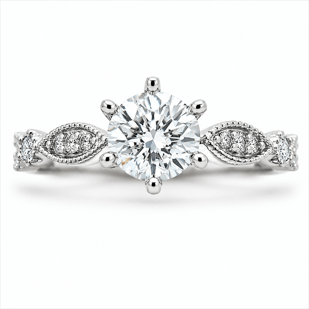 Solitaire Diamond Engagement Ring Set