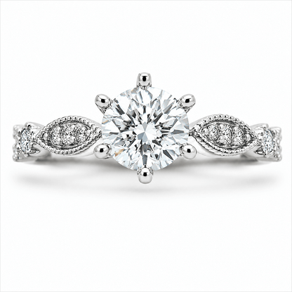 Solitaire Diamond Engagement Ring Set
