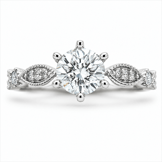 Solitaire Diamond Engagement Ring Set