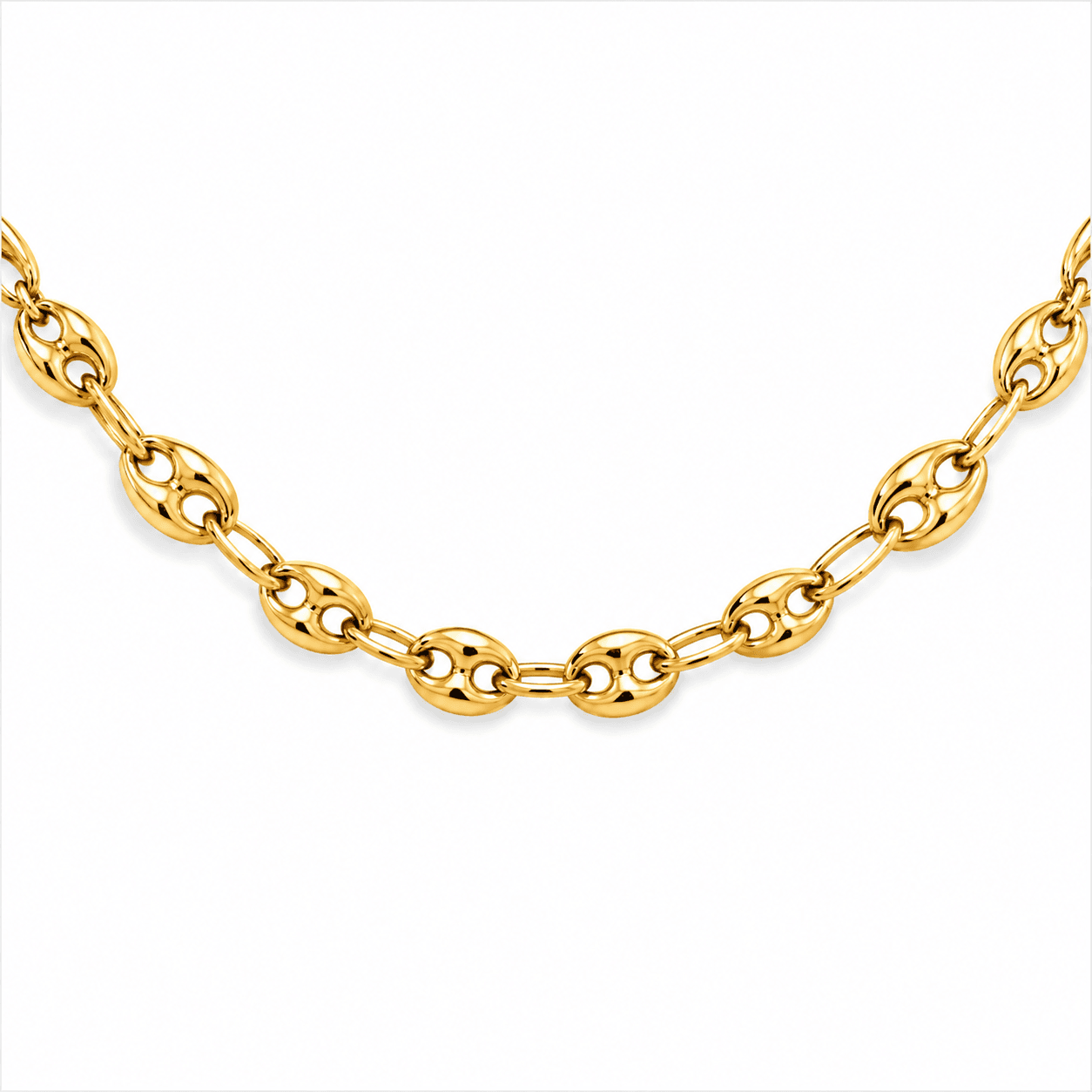 14K Yellow Gold Puffed Gucci Link Chain