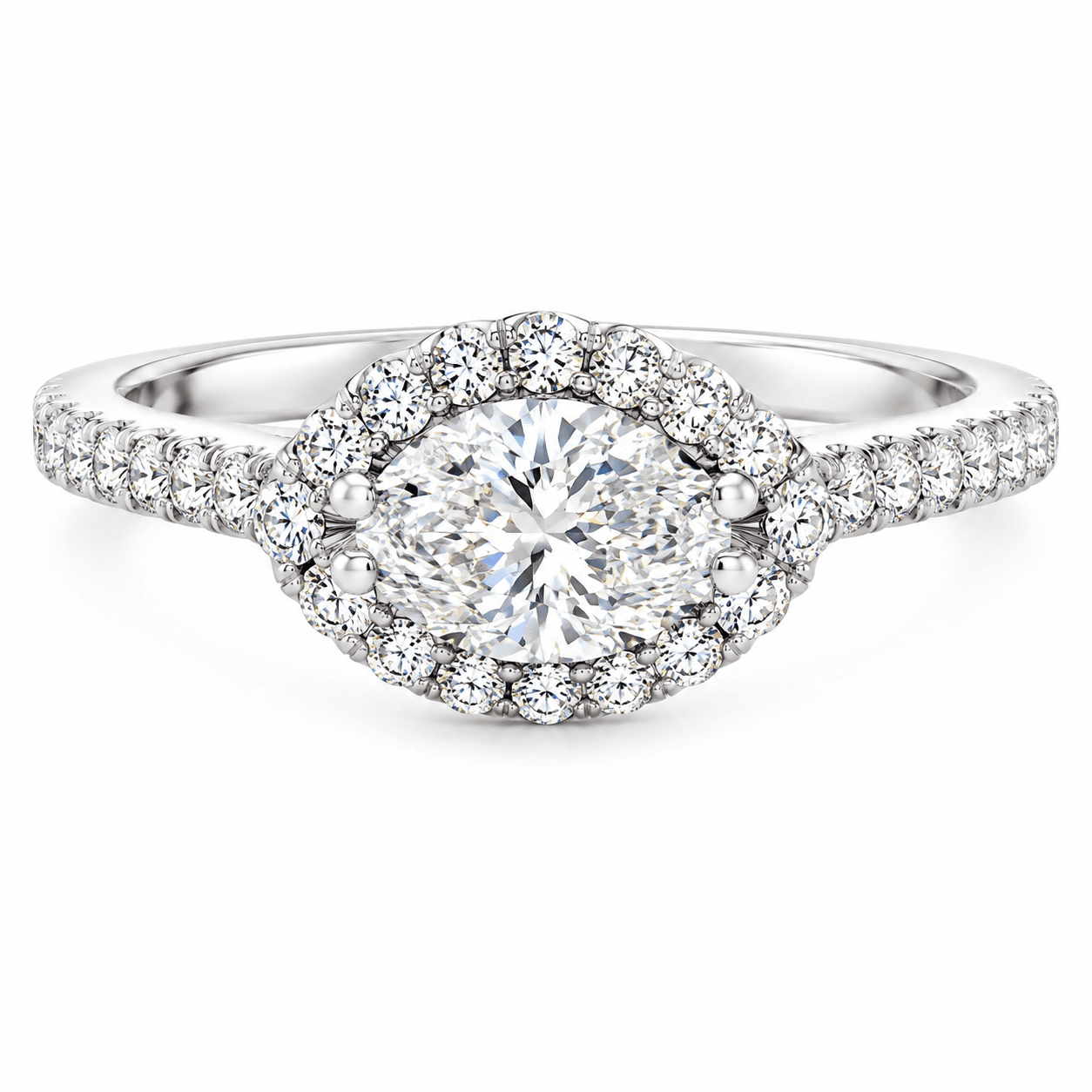 Diamond Halo Semi-Mount Engagement Ring