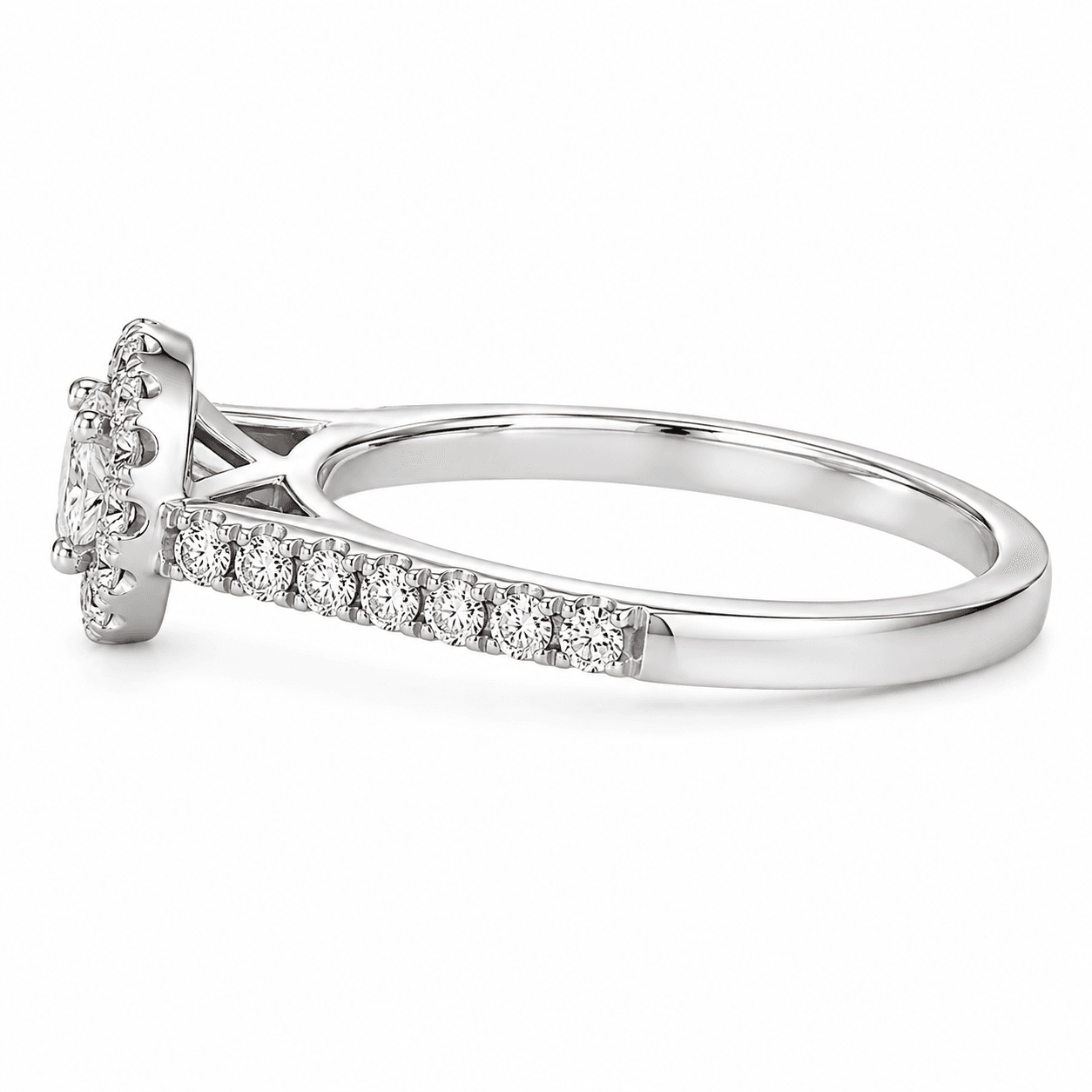 Diamond Halo Semi-Mount Engagement Ring