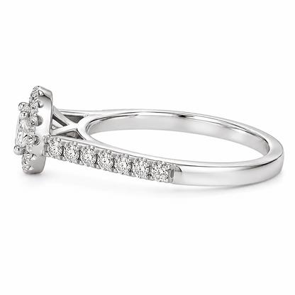 Diamond Halo Semi-Mount Engagement Ring