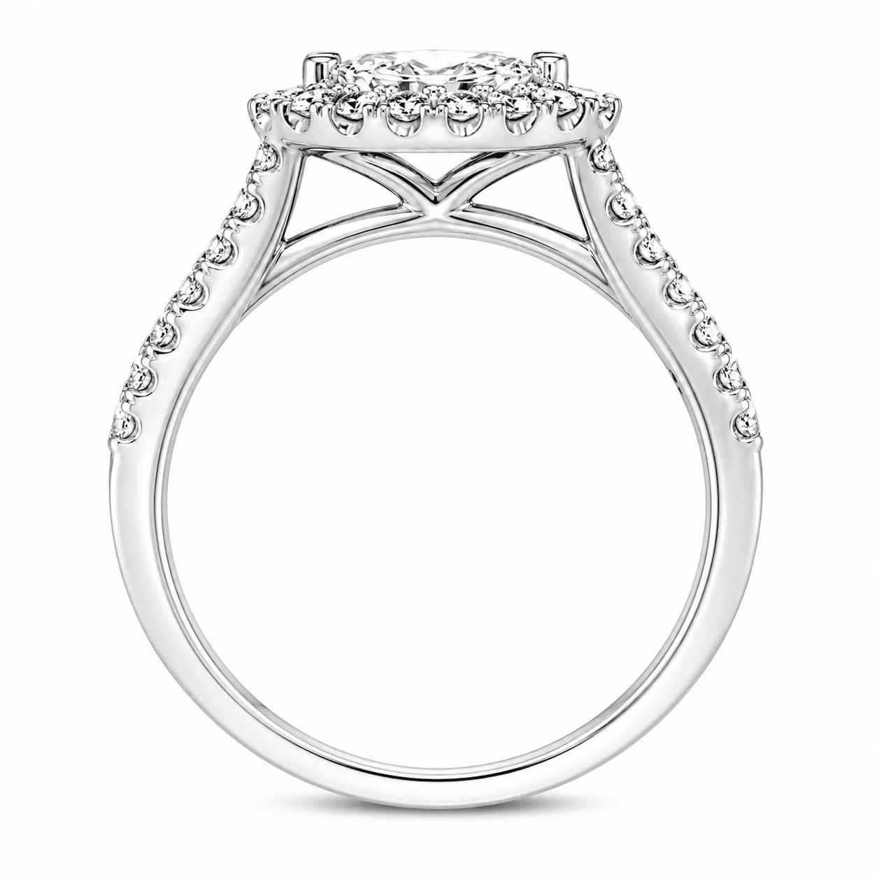 Diamond Halo Semi-Mount Engagement Ring
