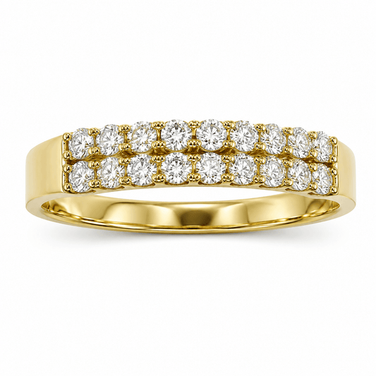 Two-Row Round Diamond Band