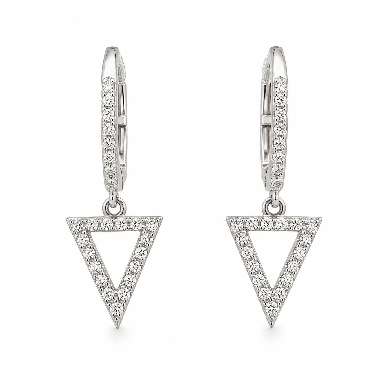 Diamond Triangle Dangle Earrings