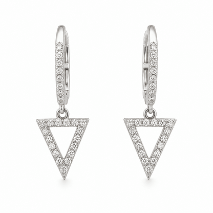 Diamond Triangle Dangle Earrings