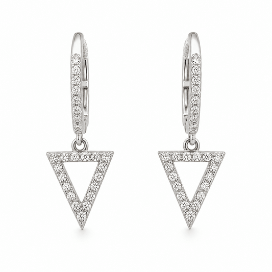 Diamond Triangle Dangle Earrings