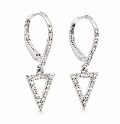 Diamond Triangle Dangle Earrings