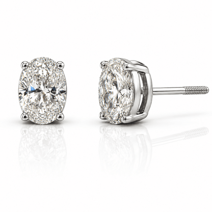 Oval Lab-Grown Diamond Stud Earrings