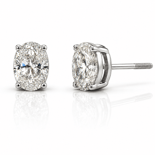 Oval Lab-Grown Diamond Stud Earrings
