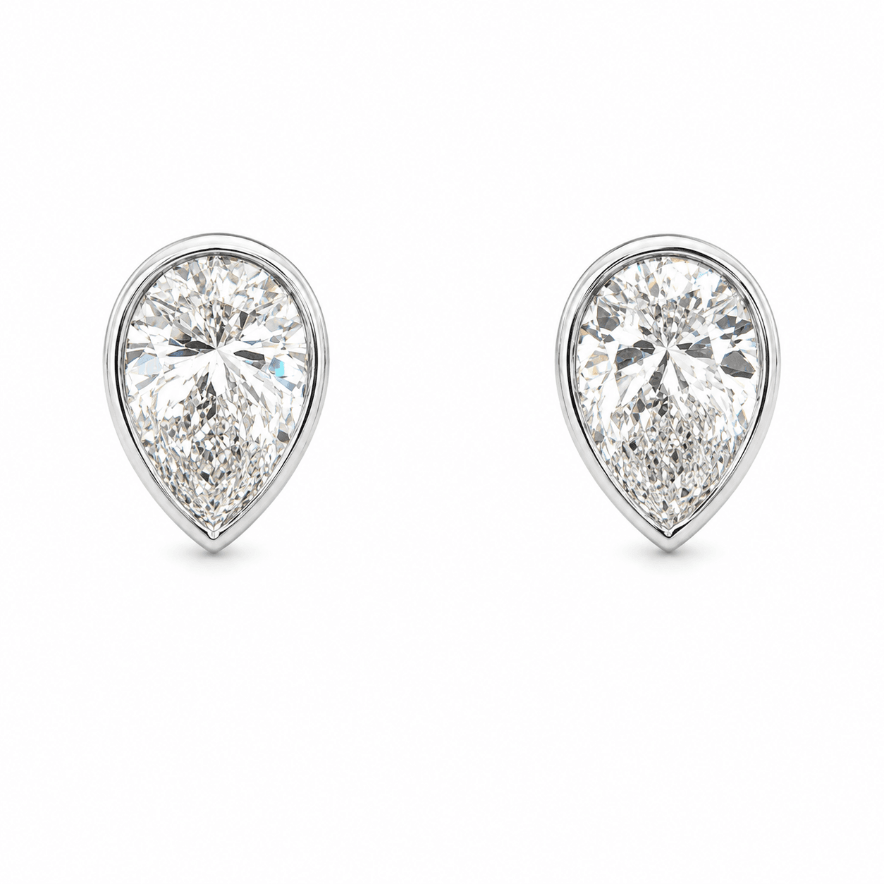 Pear-Shaped Lab-Grown Diamond Stud Earrings