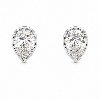 Pear-Shaped Lab-Grown Diamond Stud Earrings