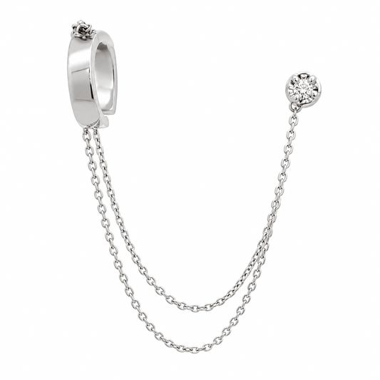 Diamond Cuff Earring with Stud