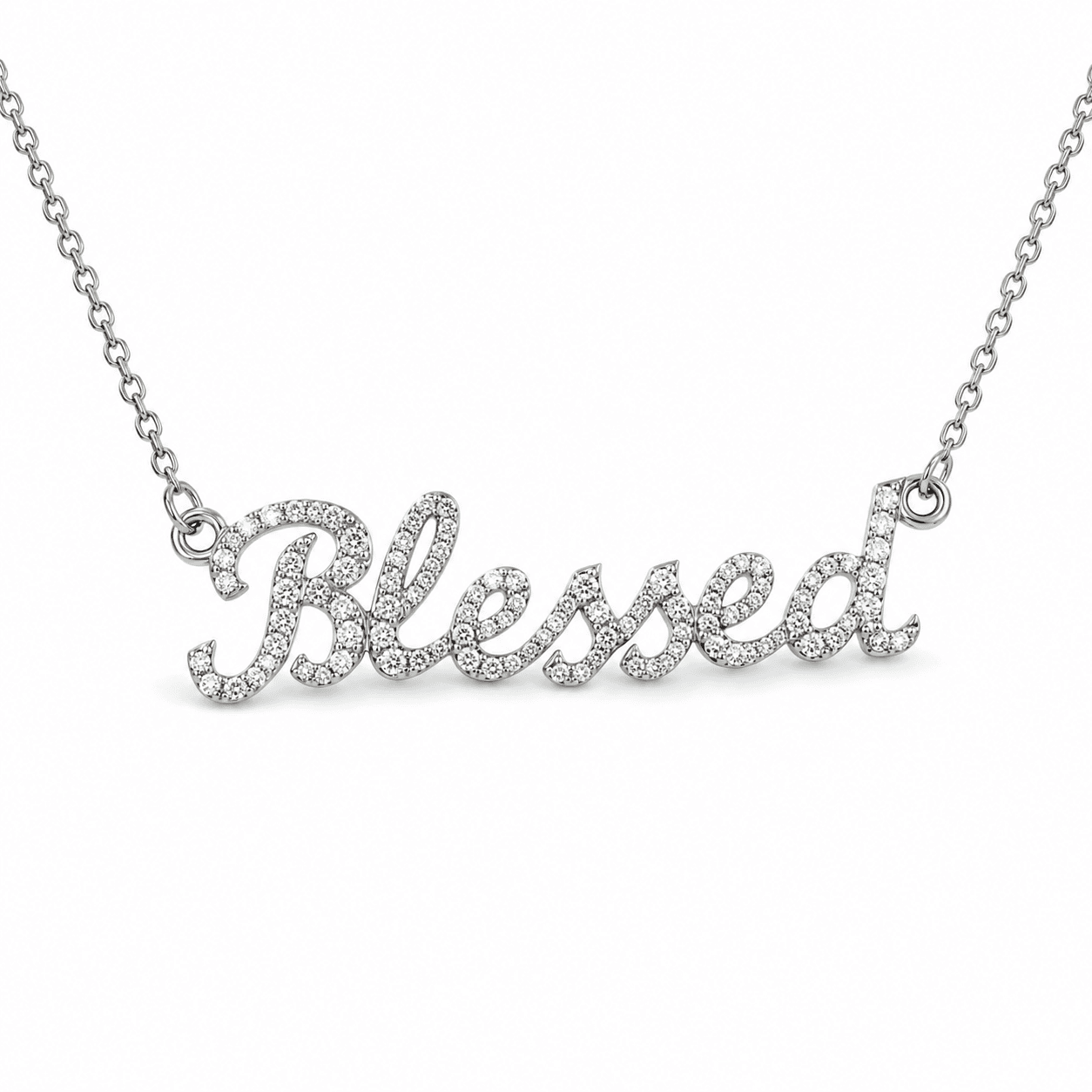 Blessed Diamond Nameplate Necklace