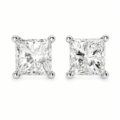 Princess-Cut Diamond Stud Earrings