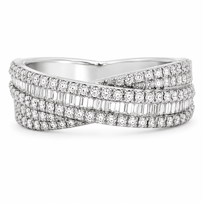 Diamond Baguette Twist Fashion Ring