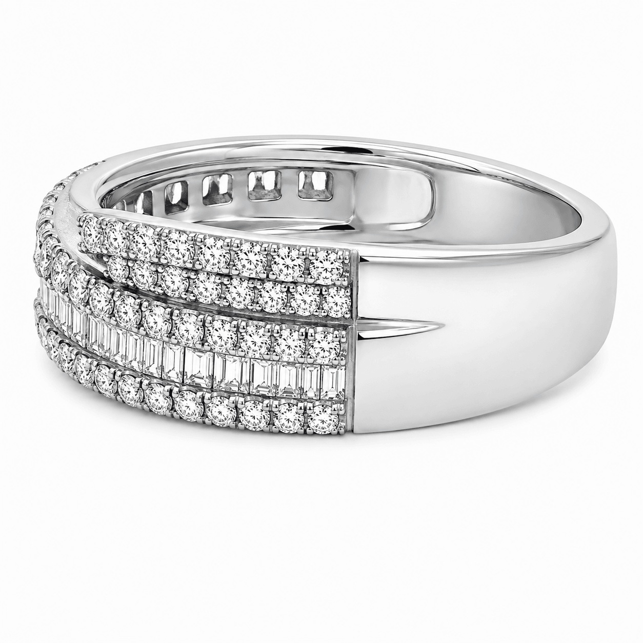 Diamond Baguette Twist Fashion Ring
