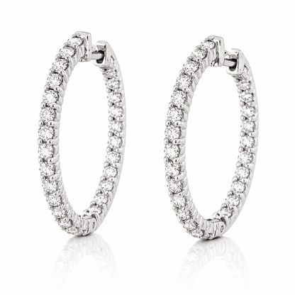 2CTTW Diamond Inside-Out Hoop Earrings