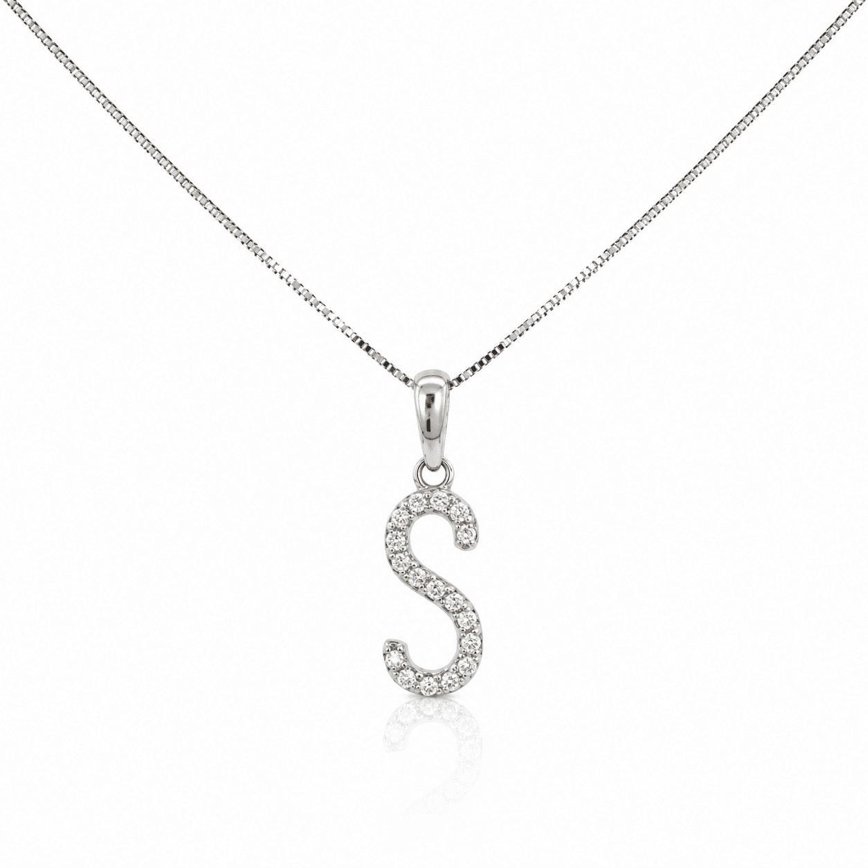 Diamond Initial S Pendant Necklace