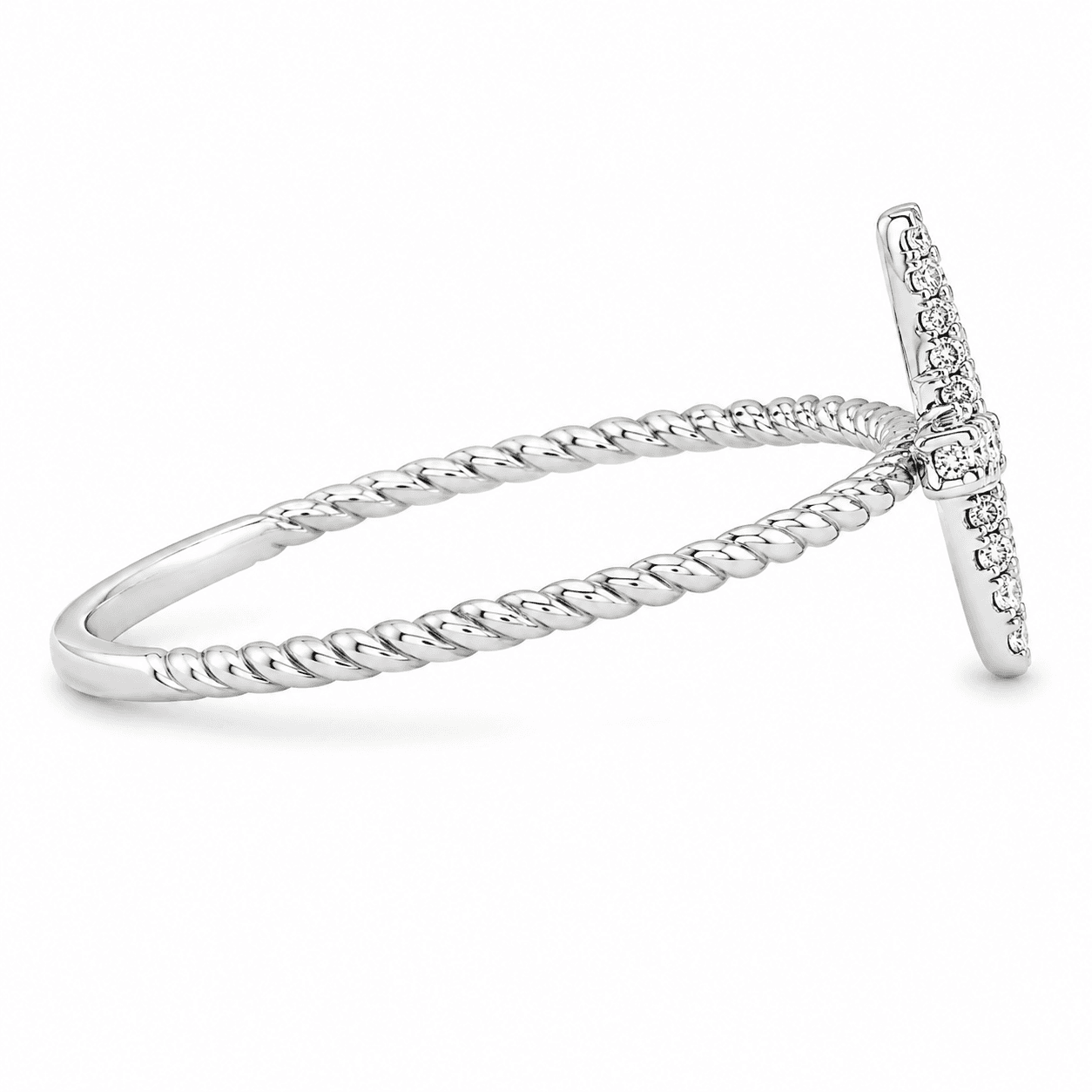 Diamond Starburst Twist Ring