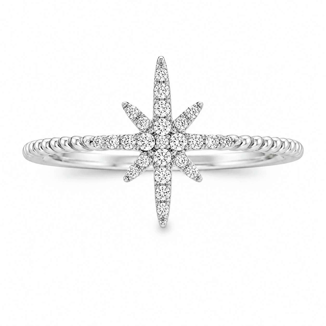 Diamond Starburst Twist Ring